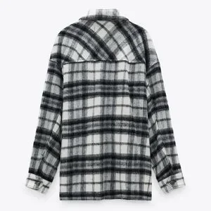 Overshirt Zara Black And White Check Jacket Zara Checked Black